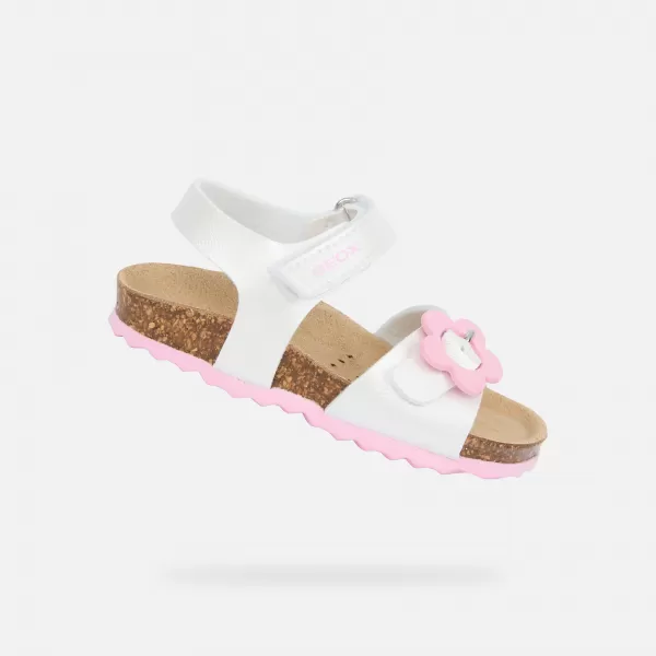  Sandalen für Mädchen GEOX CHALKI B552RD000NFC1000 WEIß 