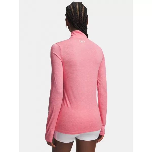  Damen-T-Shirt TECH 1/2 ZIP- TWIST 1384225-601 ROSA Under Armour 