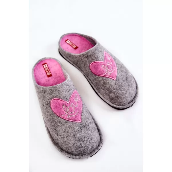 Damenhausschuhe BIG STAR KK276020 GRAU/ROSA Big Star Shoes 