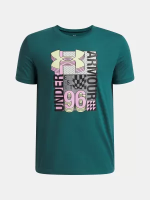 T-Shirt für Jungen UNDER ARMOUR UA B LOGO WM COLLAGE SS 6009271-338 GRÜN