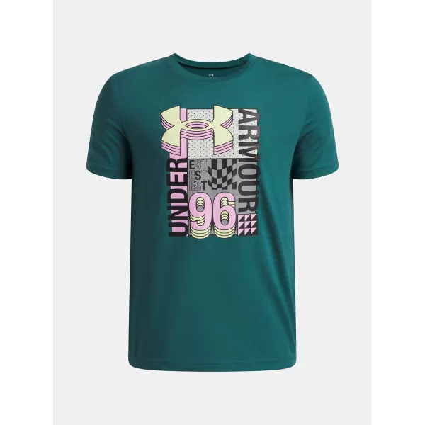  T-Shirt für Jungen UNDER ARMOUR UA B LOGO WM COLLAGE SS 6009271-338 GRÜN 