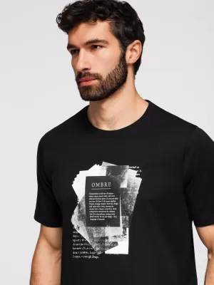 Herren-T-Shirt OMBRE OM-TSPT-0261 SCHWARZ