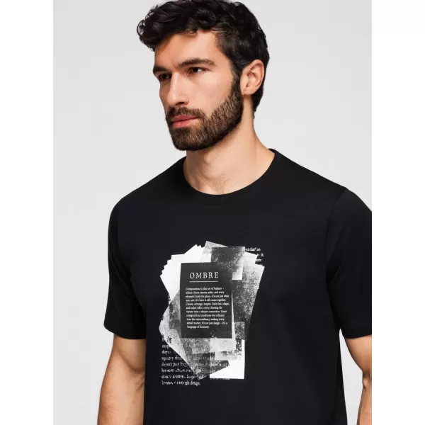  Herren-T-Shirt OMBRE OM-TSPT-0261 SCHWARZ 