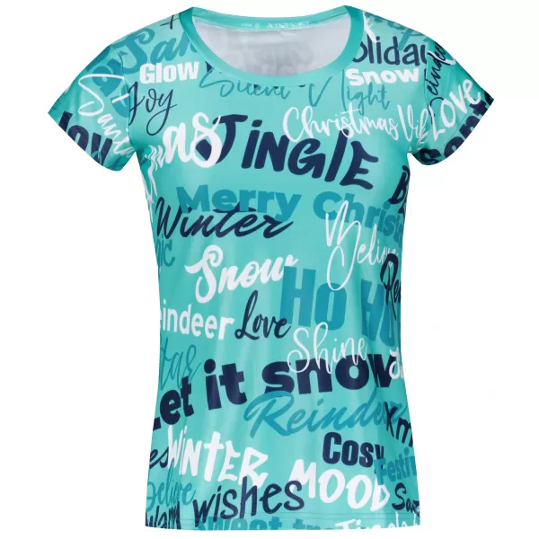  Premium-Weihnachts-T-Shirt für Damen ALTISPORT VOJ/ALWVN9TR06 BLAU 