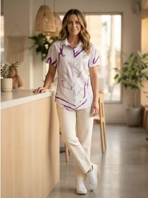 Premium-Shirt für Damen ALTISPORT VOJ/ALW049KOS01 WEIß/LILA