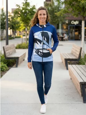 Hochwertiges Damen-Sweatshirt mit Reißverschluss ALTISPORT VOJ/ALW128MI02 BLAU UND WEIß