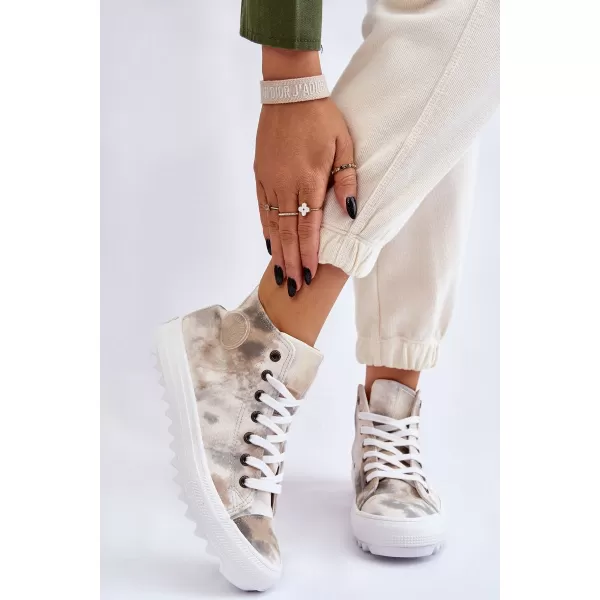  Damen-Sneaker BIG STAR LL274047 WEISS/OLIVE Big Star Shoes 