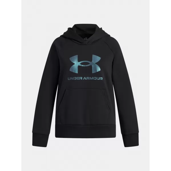  Sweatshirt für Mädchen UNDER ARMOUR UA RIVAL FLC SHIMMER HDY 6004118-005 SCHWARZ 