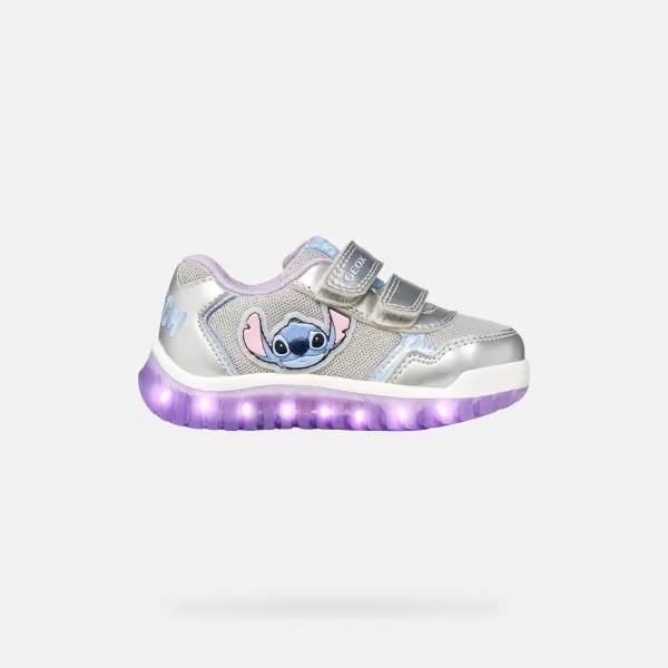  Mädchen-Sneaker GEOX LIGHTYLOO B6561C0AJASC1316 SILBER 