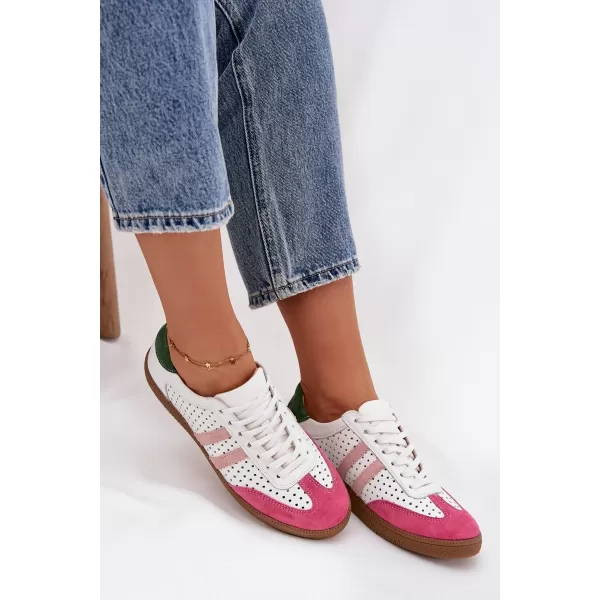  Damen-Sneaker ZAZOO N1318 ROSA/WEIß/GRÜN 