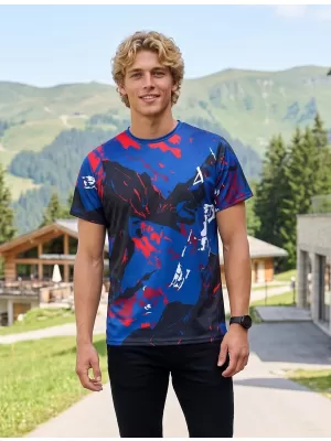 Premium-T-Shirt für Herren ALTISPORT VOJ/ALM131TR01 BLAU/SCHWARZ