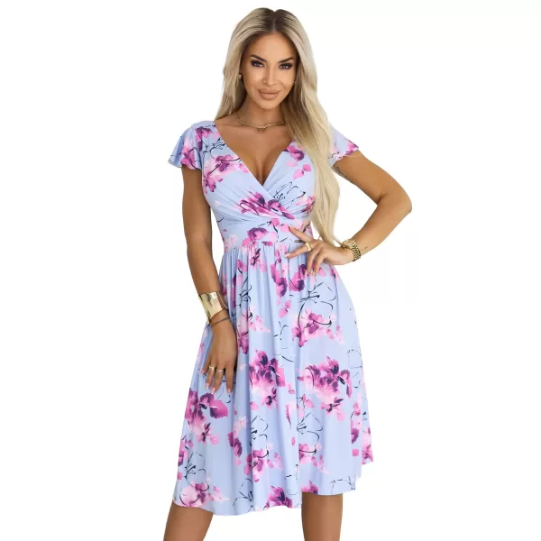  Kleid NUMOCO 425-14 BLAU MIT BLUMEN 