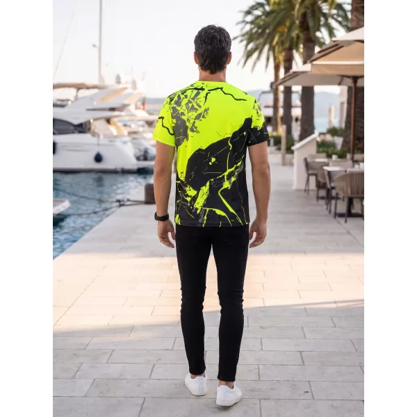  Premium-T-Shirt für Herren ALTISPORT VOJ/ALM131TR01 FLUOGELB/SCHWARZ 