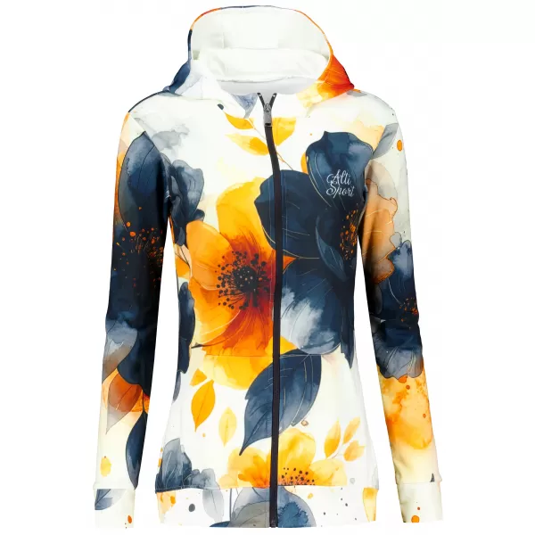  Hochwertiges Damen-Sweatshirt mit Reißverschluss ALTISPORT VOJ/ALW127MI02 SCHWARZ/ORANGE 