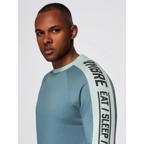  Herren-Sweatshirt OMBRE OM-SSNZ-0200 GEBLEICHTES TÜRKIS 