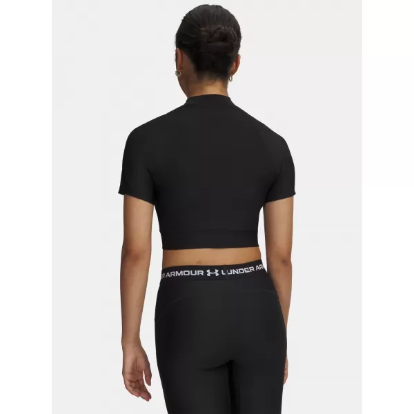  Damen-T-Shirt HEATGEAR CROP MOCK SS 6010006-008 SCHWARZ Under Armour 