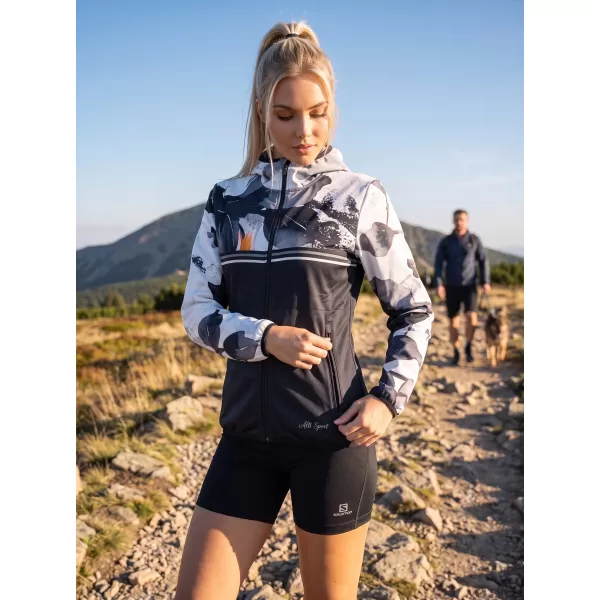  Premium-Softshelljacke für Damen ALTISPORT VOJ/ALW117JACK01 SCHWARZ/ORANGE 