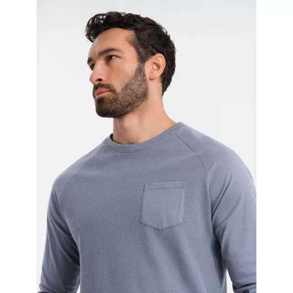  Herren-T-Shirt OMBRE OM-LSCL-0109 BLAUER DENIM 