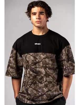 Übergroßes T-Shirt POWER 898 HELLBRAUN CAMO Nebbia