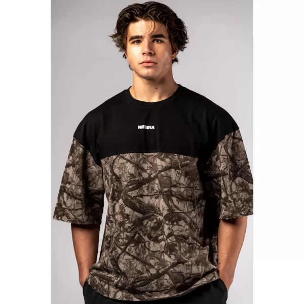  Übergroßes T-Shirt POWER 898 HELLBRAUN CAMO Nebbia 