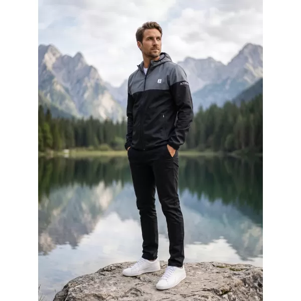  Premium-Softshelljacke für Herren ALTISPORT VOJ/ALM051JACK01 GRÄULICHES SCHWARZ 