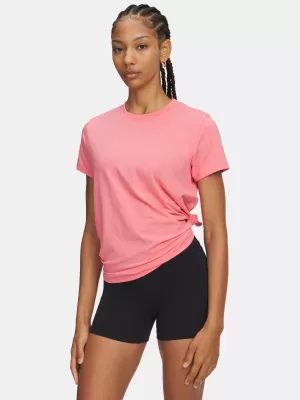 Damen-T-Shirt UNDER ARMOUR UA RIVAL CORE SS 1383648-601 ROSA