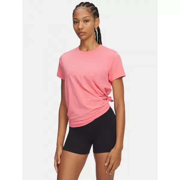  Damen-T-Shirt UNDER ARMOUR UA RIVAL CORE SS 1383648-601 ROSA 