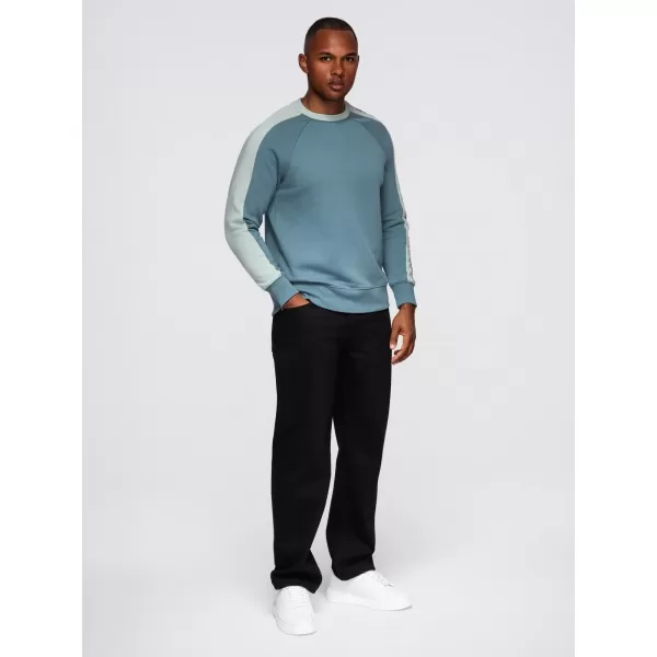  Herren-Sweatshirt OMBRE OM-SSNZ-0200 GEBLEICHTES TÜRKIS 