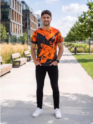 Premium-T-Shirt für Herren ALTISPORT VOJ/ALM131TR01 ORANGE/SCHWARZ