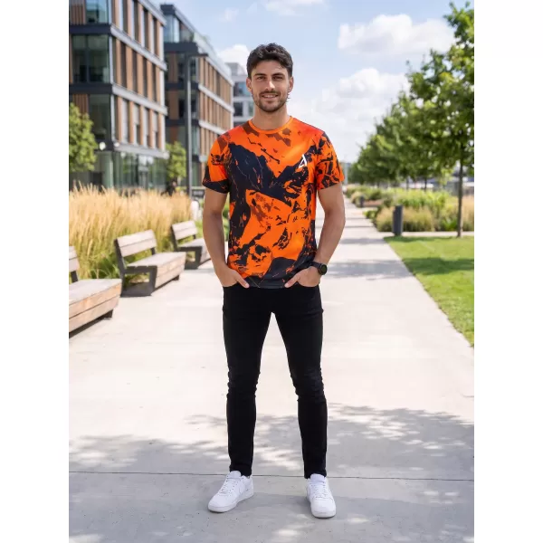  Premium-T-Shirt für Herren ALTISPORT VOJ/ALM131TR01 ORANGE/SCHWARZ 