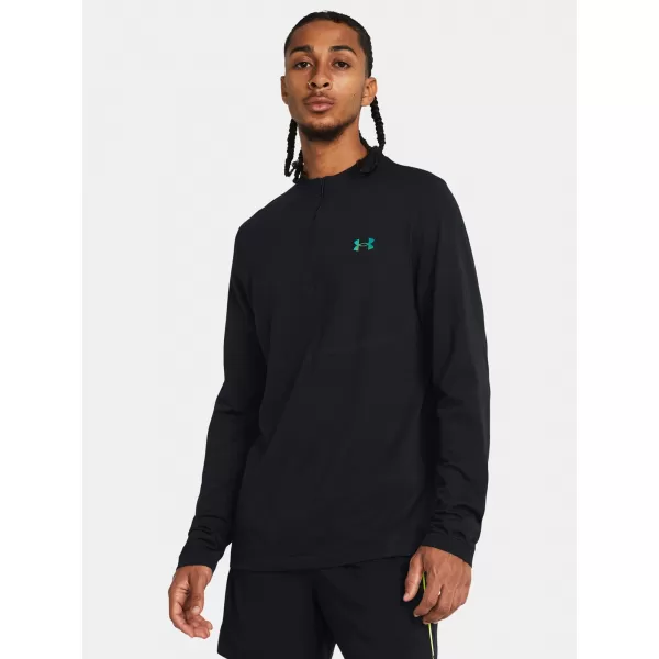  Herren-T-Shirt UNDER ARMOUR VANISH ELITE SEAMLESS 1/4 ZP 1382798-001 SCHWARZ 