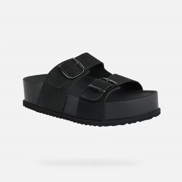  Damenhausschuhe GEOX SANDYBETT HIGH G012956 SCHWARZ 
