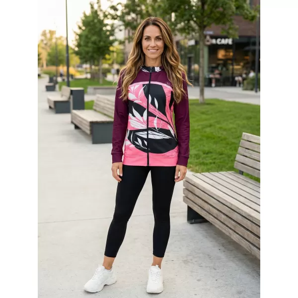  Hochwertiges Damen-Sweatshirt mit Reißverschluss ALTISPORT VOJ/ALW128MI02 ROSA/WEIß 
