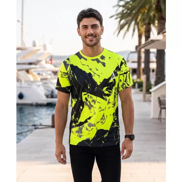  Premium-T-Shirt für Herren ALTISPORT VOJ/ALM131TR01 FLUOGELB/SCHWARZ 