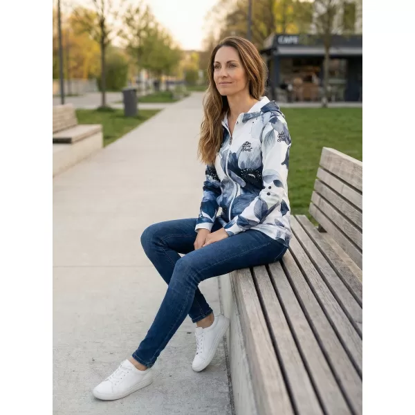  Hochwertiges Damen-Sweatshirt mit Reißverschluss ALTISPORT VOJ/ALW127MI02 SCHWARZ UND WEIß 