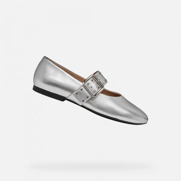  Ballerinas für Damen GEOX NEW PALMARIA G011977 SILBER 