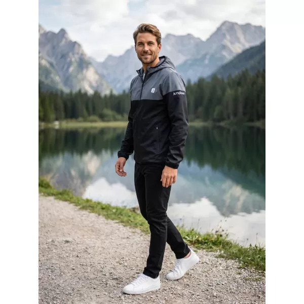  Premium-Softshelljacke für Herren ALTISPORT VOJ/ALM051JACK01 GRÄULICHES SCHWARZ 