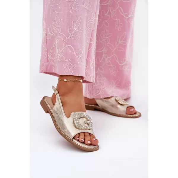  Damensandalen S.BARSKI KV51-080 HELLES GOLD 
