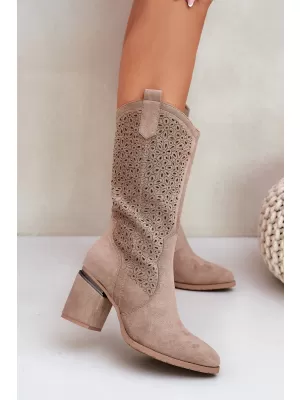 Damenstiefel S.BARSKI HY51-238 BEIGE