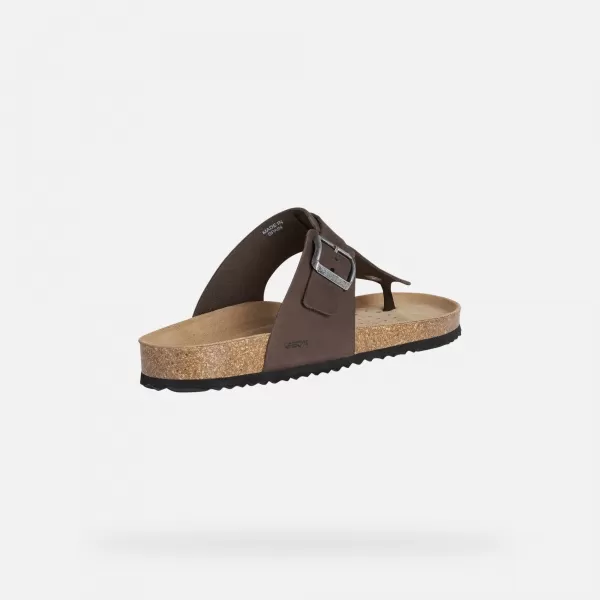  Herrenhausschuhe GEOX SANDAL GHITA G002573 DUNKELBRAUN 