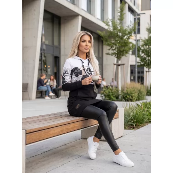  Damen-Sweatshirt ALTISPORT HETHER SCHWARZ/WEIß 