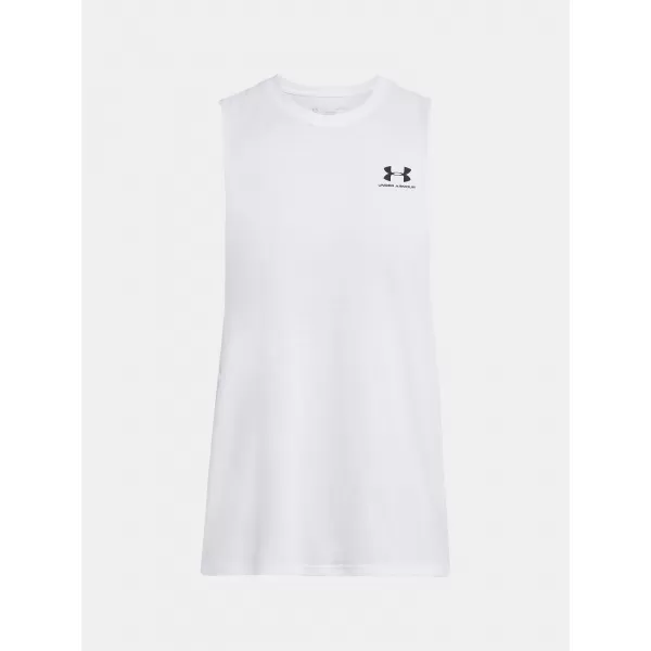 Herren-Tanktop UNDER ARMOUR LEFT CHEST CUT OFF TANK 1329286-100 WEIß 
