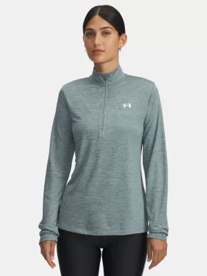 Damen-T-Shirt UNDER ARMOUR TECH 1/2 ZIP- TWIST 1384225-587 BLAU