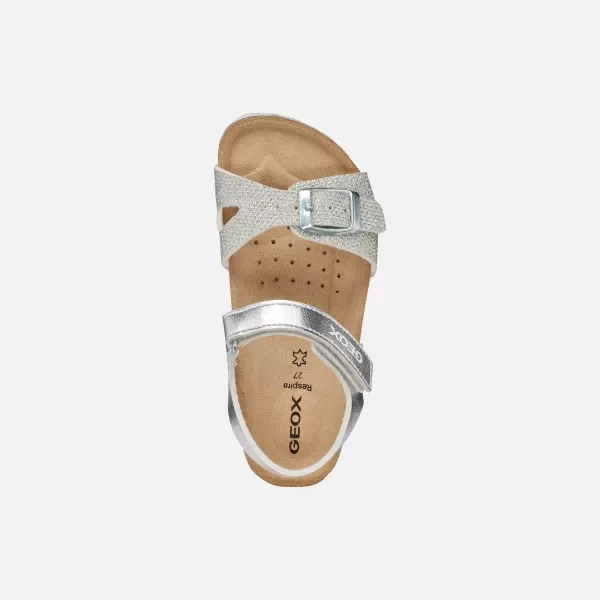  Sandalen für Mädchen GEOX ADRIEL J028MC0BNEWC1007 SILBER 