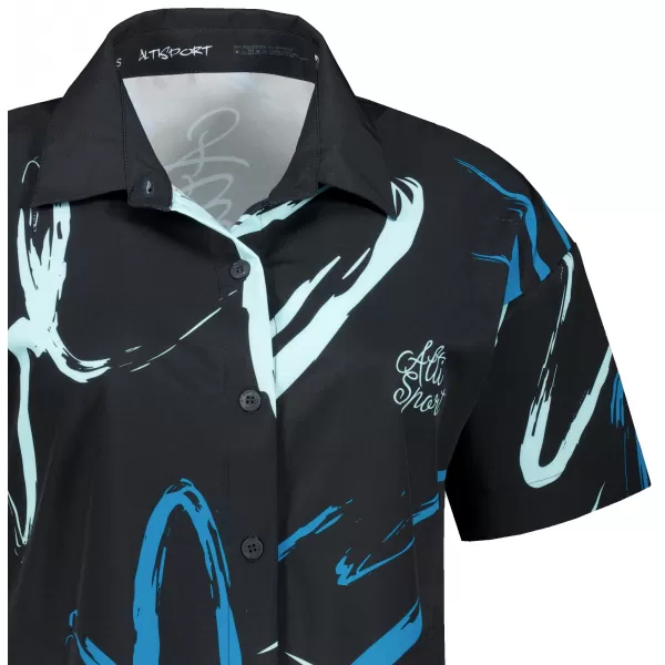  Premium-Shirt für Damen ALTISPORT VOJ/ALW049KOS01 SCHWARZ UND BLAU 