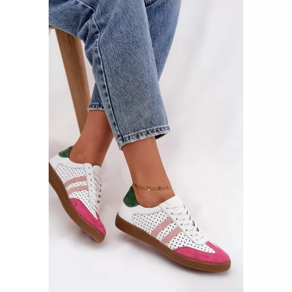  Damen-Sneaker ZAZOO N1318 ROSA/WEIß/GRÜN 