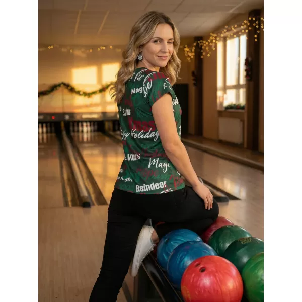  Premium-Weihnachts-T-Shirt für Damen ALTISPORT VOJ/ALWVN9TR06 GRÜN 