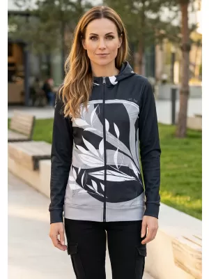 Hochwertiges Damen-Sweatshirt mit Reißverschluss ALTISPORT VOJ/ALW128MI02 SCHWARZ UND WEIß