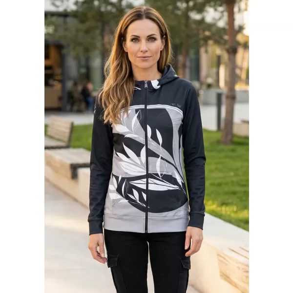  Hochwertiges Damen-Sweatshirt mit Reißverschluss ALTISPORT VOJ/ALW128MI02 SCHWARZ UND WEIß 