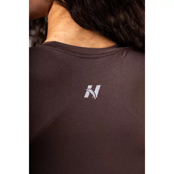  Nahtloses Crop-Top mit kurzen Ärmeln POWER 891 DARK BROWN Nebbia 